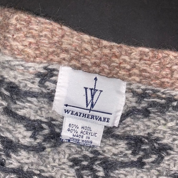 v i n t a g e :: Cozy Geometric Colorblock Granny Wool Knit Cardigan - Picture 5 of 11